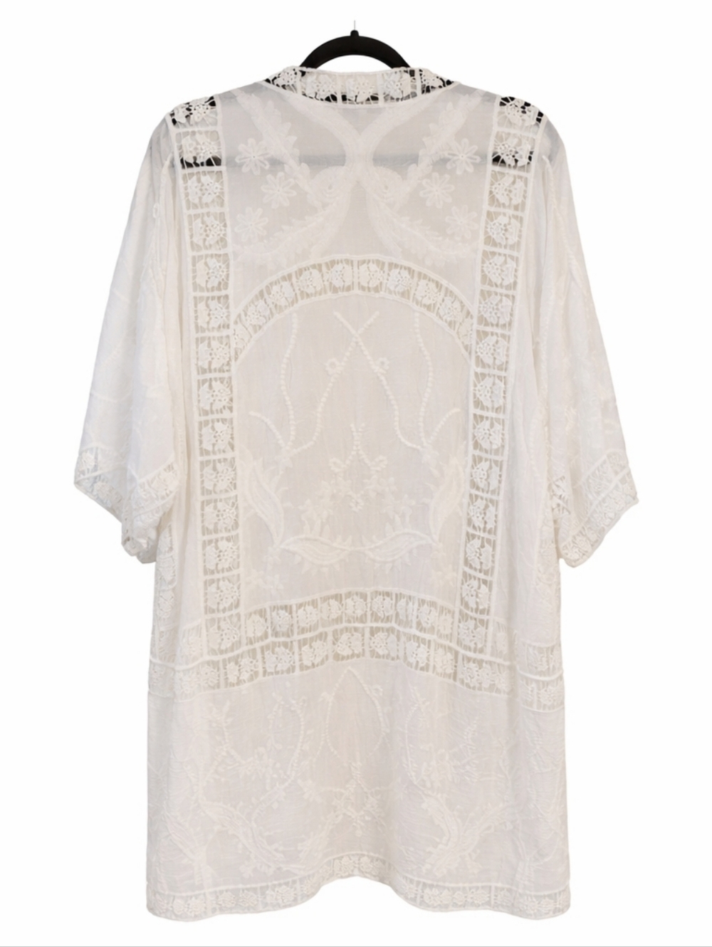 Seen And Be Seen White Lace Kimono Cover-Up M / L - Picture 7 of 7